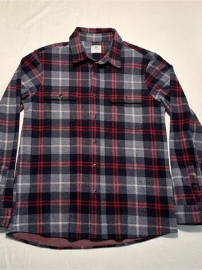 7 Diamonds Strech Plaid Button-Down Shirt - Navy, Red & Gray